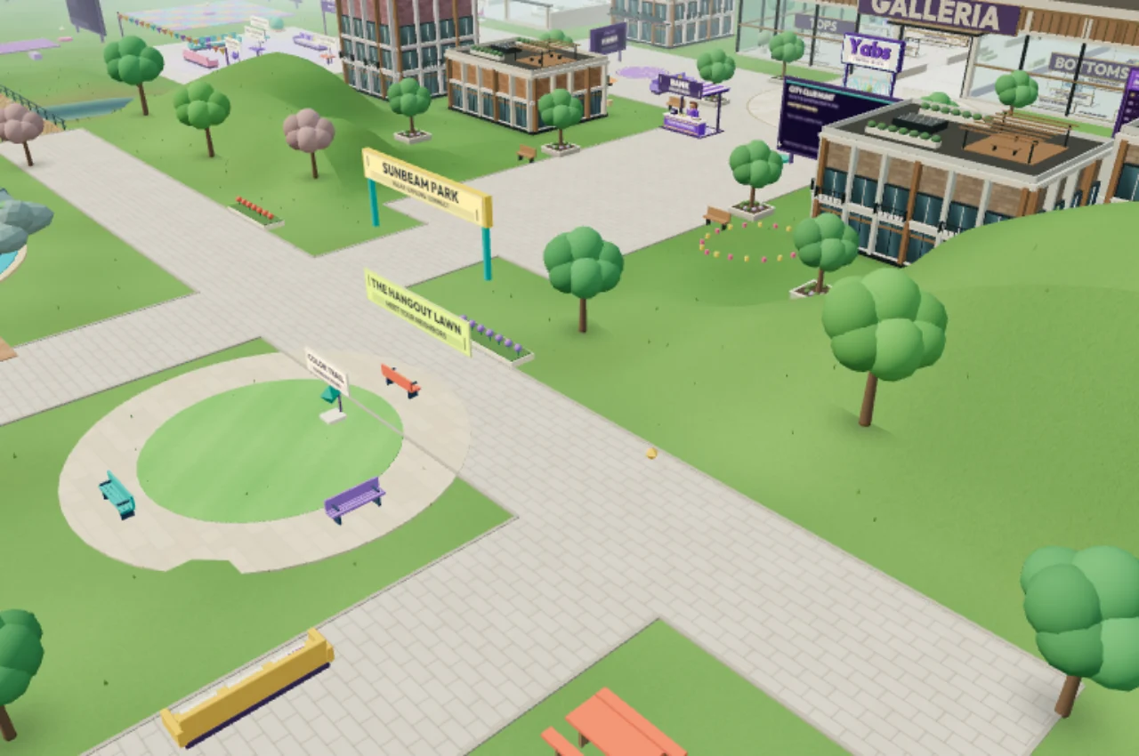 Park paths and places to meet friends in the Yabs world